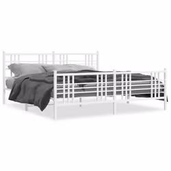 Giroletto con Testiera e Pediera Metallo Bianco 200x200 cmcod mxl 116406 - Vista aggiuntiva 2