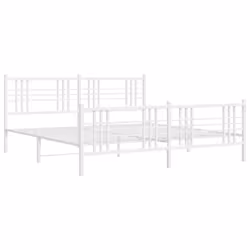Giroletto con Testiera e Pediera Metallo Bianco 200x200 cmcod mxl 116406 - Vista aggiuntiva 3