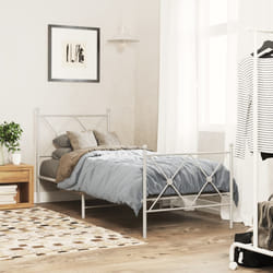 vidaXL Giroletto con Testiera e Pediera Metallo Bianco 80x200 cm