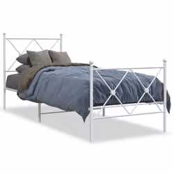 vidaXL Giroletto con Testiera e Pediera Metallo Bianco 80x200 cm - Vista aggiuntiva 2