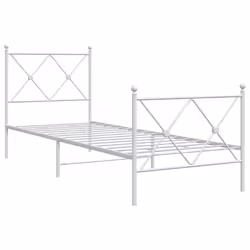 vidaXL Giroletto con Testiera e Pediera Metallo Bianco 80x200 cm - Vista aggiuntiva 3
