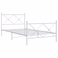 Giroletto con Testiera e Pediera Metallo Bianco 100x200 cmcod mxl 92602 - Vista aggiuntiva 3