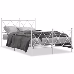 Giroletto con Testiera e Pediera Metallo Bianco 120x190 cmcod mxl 92484 - Vista aggiuntiva 2