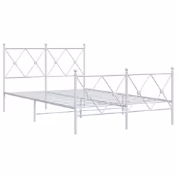 Giroletto con Testiera e Pediera Metallo Bianco 120x200 cmcod mxl 116434 - Vista aggiuntiva 3