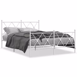 Giroletto con Testiera e Pediera Metallo Bianco 140x200 cmcod mxl 92485 - Vista aggiuntiva 2