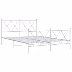 Giroletto con Testiera e Pediera Metallo Bianco 140x200 cmcod mxl 92485 - Vista aggiuntiva 3