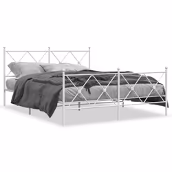 Giroletto con Testiera e Pediera Metallo Bianco 150x200 cmcod mxl 116432 - Vista aggiuntiva 2