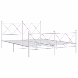 Giroletto con Testiera e Pediera Metallo Bianco 150x200 cmcod mxl 116432 - Vista aggiuntiva 3