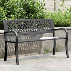 Vidaxl - Panca da Giardino Nera 120 cm Acciaio 70494