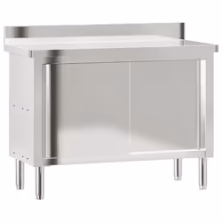 Tavolo da Lavoro per Cucina con Ante Scorrevoli in Acciaio Inoxcod mxl 112638 - Vista aggiuntiva 2