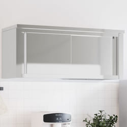Mobile Cucina da Parete con Ante Scorrevoli in Acciaio Inox Vidaxl 79777