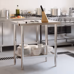 Tavolo da Lavoro da Cucina 82,5x55x85cm in Acciaio Inossidabilecod mxl 87605 - Vista aggiuntiva 3