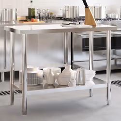 Questo tavolo da lavoro da cucina è perfetto per la preparazione e la conservazione degli alimenti ed è ideale per bar, risto ...