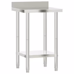 Tavolo Lavoro da Cucina con Paraschizzi 55x55x93cm Acciaio Inoxcod mxl 87707 - Vista aggiuntiva 2