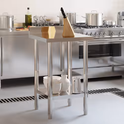 Tavolo Lavoro da Cucina con Paraschizzi 55x55x93cm Acciaio Inoxcod mxl 87707 - Vista aggiuntiva 3