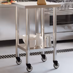 Questo tavolo da lavoro da cucina è perfetto per la preparazione e la conservazione degli alimenti ed è ideale per bar, risto ...
