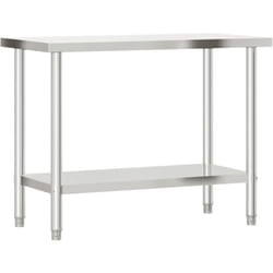 Tavolo da Lavoro da Cucina 110x55x85 cm in Acciaio Inossidabile vidaXL
