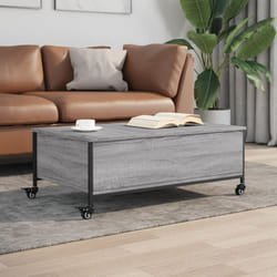 vidaXL Tavolino con Ruote Grigio Sonoma 91x55x34 cm Legno Multistrato