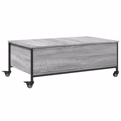 vidaXL Tavolino con Ruote Grigio Sonoma 91x55x34 cm Legno Multistrato - Vista aggiuntiva 2