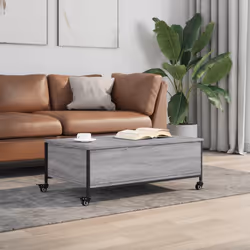 vidaXL Tavolino con Ruote Grigio Sonoma 91x55x34 cm Legno Multistrato - Vista aggiuntiva 3
