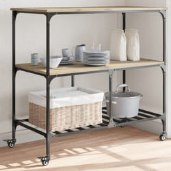 Carrello da Cucina Rovere Sonoma 100x50x95 cm Legno Multistrato Vidaxl 79953