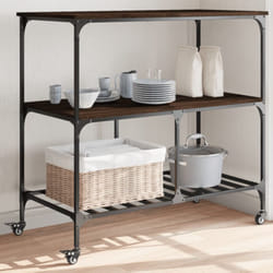 Carrello Cucina Rovere Marrone 100x50x95 cm Legno Multistrato - Vidaxl