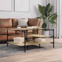 Tavolino Salotto Rovere Sonoma 100x100x48,5cm Legno Multistratocod mxl 88197 - Vista aggiuntiva 3
