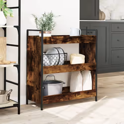 Carrello da Cucina Rovere Fumo 70x30x82 cm in Legno Multistratocod mxl 113853 - Vista aggiuntiva 3