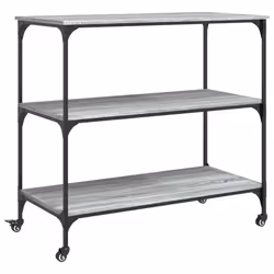 Carrello Cucina Grigio Sonoma 102x50x95 cm in Legno Multistratocod mxl 115178 - Vista aggiuntiva 2