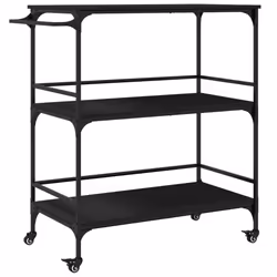 Carrello da Cucina Nero 100,5x50x105 cm in Legno Multistratocod mxl 90702 - Vista aggiuntiva 2