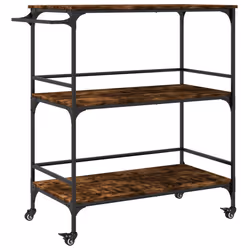 Carrello da Cucina Rovere Fumo 100,5x50x105cm Legno Multistratocod mxl 90701 - Vista aggiuntiva 2
