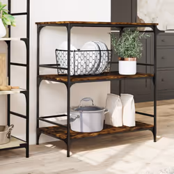 Carrello da Cucina Rovere Fumo 100,5x50x105cm Legno Multistratocod mxl 90701 - Vista aggiuntiva 3
