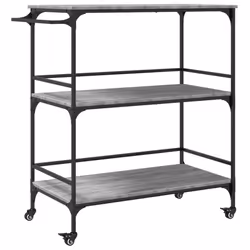 vidaXL Carrello Cucina Grigio Sonoma 100,5x50x105 cm Legno Multistrato - Vista aggiuntiva 2