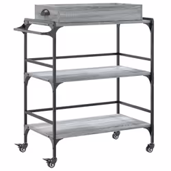 Carrello Cucina Grigio Sonoma 81,5x41x92,5 cm Legno Multistratocod mxl 90968 - Vista aggiuntiva 2