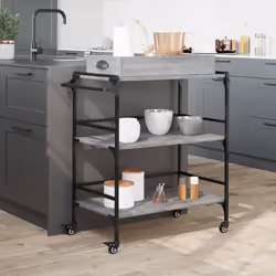 Carrello Cucina Grigio Sonoma 81,5x41x92,5 cm Legno Multistratocod mxl 90968 - Vista aggiuntiva 3