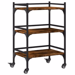 vidaXL Carrello da Cucina Rovere Fumo 50x35x75,5 cm Legno Multistrato - Vista aggiuntiva 2