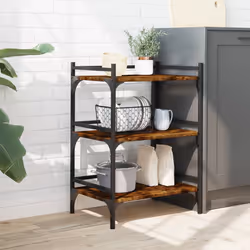 vidaXL Carrello da Cucina Rovere Fumo 50x35x75,5 cm Legno Multistrato - Vista aggiuntiva 3