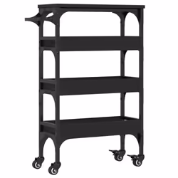 Carrello da Cucina Nero 53x20x76 cm in Legno Multistratocod mxl 115181 - Vista aggiuntiva 2