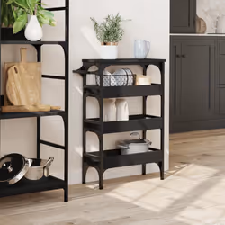Carrello da Cucina Nero 53x20x76 cm in Legno Multistratocod mxl 115181 - Vista aggiuntiva 3