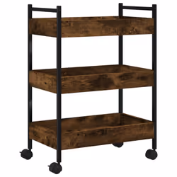 Carrello da Cucina Rovere Fumo 50x30x70 cm in Legno Multistratocod mxl 113949 - Vista aggiuntiva 2