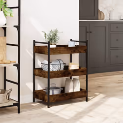Carrello da Cucina Rovere Fumo 50x30x70 cm in Legno Multistratocod mxl 113949 - Vista aggiuntiva 3