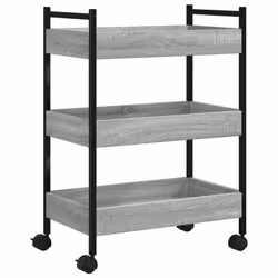 Carrello da Cucina Grigio Sonoma 50x30x70 cm Legno Multistratocod mxl 89851 - Vista aggiuntiva 2