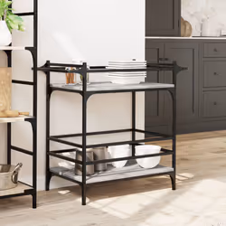Carrello da Cucina Grigio Sonoma 82x40x78,5cm Legno Multistratocod mxl 114621 - Vista aggiuntiva 3