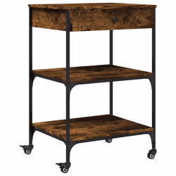 Carrello da Cucina Rovere Fumo 60x48x89,5 cm Legno Multistratocod mxl 89855 - Vista aggiuntiva 2