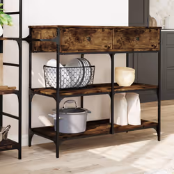 Carrello da Cucina Rovere Fumo 105x42x95 cm Legno Multistratocod mxl 89857 - Vista aggiuntiva 3