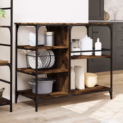 vidaXL Carrello da Cucina Rovere Fumo 100x45x89,5 cm Legno Multistrato - Vista aggiuntiva 3