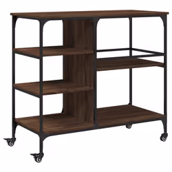 Carrello Cucina Rovere Marrone 100x45x89,5 cm Legno Multistratocod mxl 113857 - Vista aggiuntiva 2