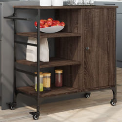 Carrello da Cucina Rovere Marrone 87,5x38,5x84,5 cm Multistrato Vidaxl 14848