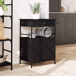 Carrello da Cucina Nero 56x43x89,5 cm in Legno Multistratocod mxl 114946 - Vista aggiuntiva 3