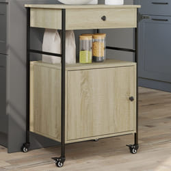 Carrello da Cucina Rovere Sonoma 56x43x89,5cm Legno Multistratocod mxl 90969